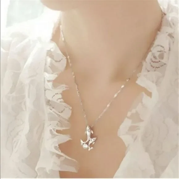 Dolphin Rhinestone Necklace - Picture 7 of 8